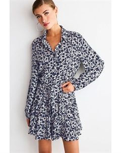 Мини-Платье-Рубашка с галстуком и поясом, синий Next