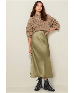 Атласная юбка миди приталенного кроя, зеленый Next