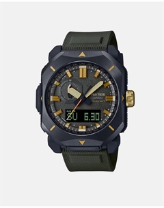 Protrek PRW6900Y3ER Мужские часы из экологически чистой смолы с солнечной батареей, зеленый Casio