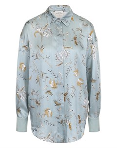 Шелковая блуза свободного кроя с принтом Forte forte