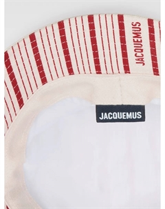 Завязанная шляпа-ведро Ле Боб Гаджо, кремово-белый/красные полосы Jacquemus