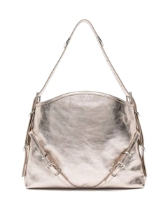 Сумка на плечо из зерненой кожи с пряжкой, серый Givenchy