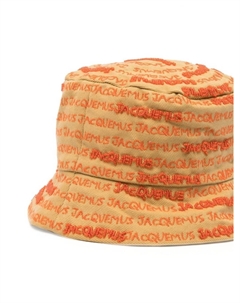 Панама с вышитым логотипом, нейтральный цвет Jacquemus