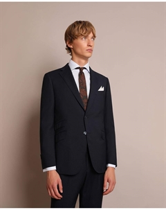 Однотонный мужской пиджак классического кроя темно-синего цвета Scalpers