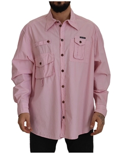 Элегантная розовая повседневная хлопковая рубашка Dolce&gabbana