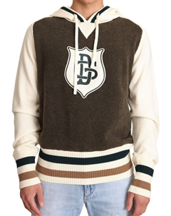 Бежевый итальянский шерстяной свитер с капюшоном Dolce&gabbana