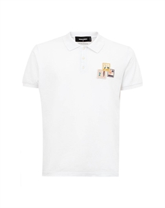 Элегантная белая хлопковая рубашка-поло для мужчин Dsquared2