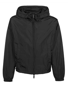Элегантная черная нейлоновая куртка с капюшоном Dsquared2