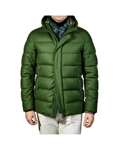 Элегантный зеленый водоотталкивающий пуховик с капюшоном Herno