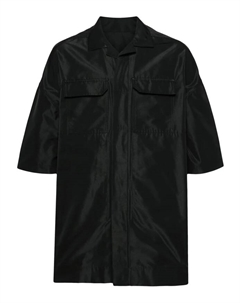 Повседневная хлопковая рубашка с короткими рукавами, черный Rick owens