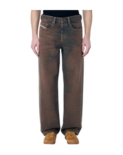 Джинсы D-Macro s3 с окрашенной отделкой, коричневый Diesel