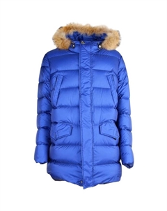 Нейлоновый пуховик с капюшоном, синий Add