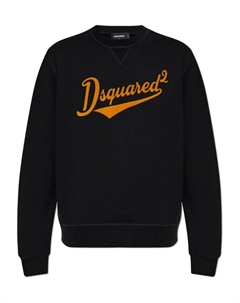 Толстовка с логотипом с бархатной отделкой, черный Dsquared2