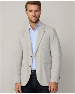 Классический мужской пиджак из ткани пике, светло-серый Hackett