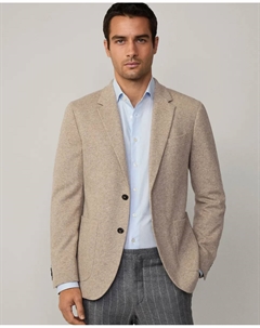Классический однотонный мужской блейзер, бежевый Hackett