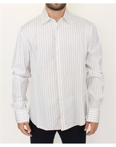 Элегантная повседневная рубашка из хлопка в полоску, белый Ermanno scervino