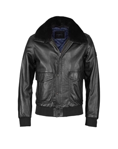 Кожаная куртка Lederjacke BUSANTO, черный Bugatti