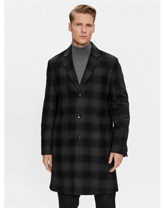 Шерстяное пальто обычного кроя, черный Boss