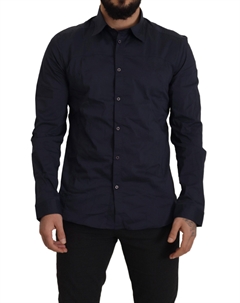Темно-синяя облегающая рубашка Ermanno scervino