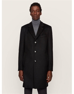 Шерстяное пальто обычного кроя, черный Boss