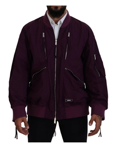 Фиолетовая куртка-бомбер из полиэстера на молнии Dsquared2