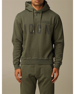 Зеленый хлопковый мужской свитер Dsquared2