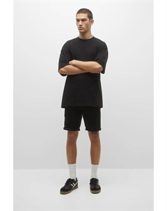 Джинсовые рваные шорты узкого кроя голубого цвета бермуды, черный Pull & bear