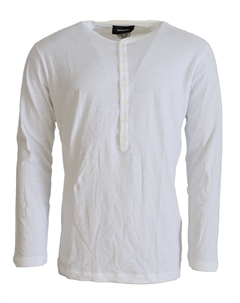 Белый хлопковый льняной свитер с длинными рукавами Dsquared2