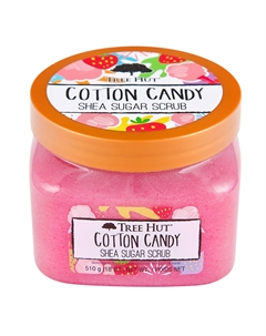 Скраб для тела с ароматом сладких сливок и клубники cotton candy shea sugar scrub, вес 510 гр. Tree hut