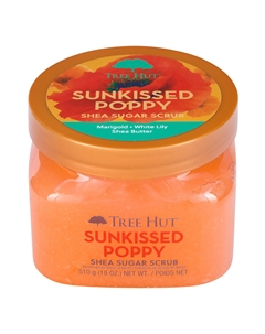 Скраб для тела с цветочным ароматом shea sugar scrub sunkissed poppy, вес 510 гр. Tree hut