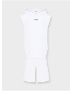 Комплект толстовка-худи + бермуды, белые Aspesi