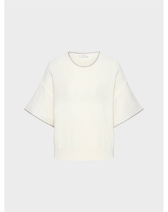 Блузка в мелкую пайетку, кремовая Panicale