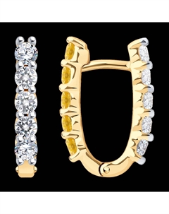 Серьги из золочёного серебра с цитринами и фианитами Sokolov