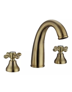 Смеситель для раковины Medici бронзовый с керамическими ручками Boheme