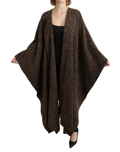 Шикарный коричневый шерстяной накидка-пончо Dolce&gabbana