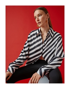 Рубашка в полоску с длинным рукавом, черный Koton