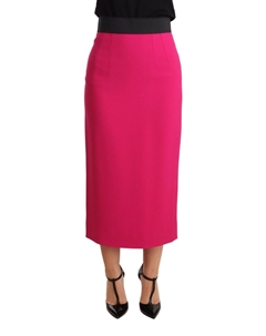Элегантная юбка-карандаш с высокой талией розового цвета Dolce&gabbana