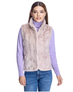 Женский лоскутный жилет из норки с воротником-стойкой, розовый Maximilian