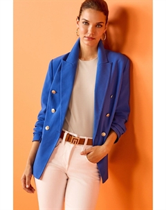 Двубортный пиджак на пуговицах, синий Next
