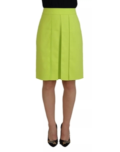 Зеленая юбка А-силуэта с завышенной талией и складками длиной до колена Dsquared2