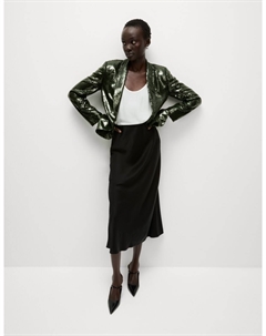 Украшенный свободный однобортный блейзер, темно-зеленый Marks & spencer