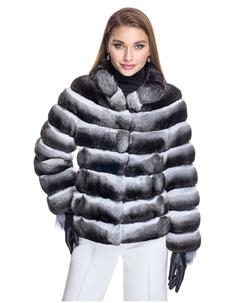 Женская куртка из меха шиншиллы, серый Maximilian