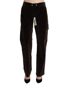 Шикарные брюки-карго с высокой талией в изысканном коричневом цвете Ermanno scervino