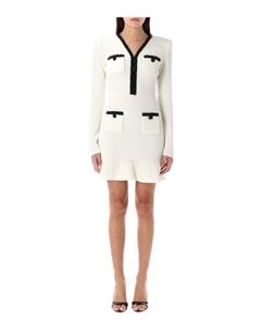 Мини-Платье расшитое бисером, белый Self-portrait