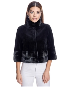 Женская норковая шуба с высоким воротником, черный Maximilian