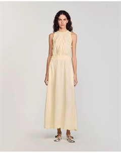 Длинное платье с кружевом, жёлтый Sandro