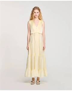 Длинное льняное платье, жёлтый Sandro