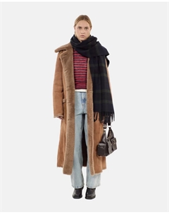 Длинная женская шуба на подкладке, коричневый The kooples