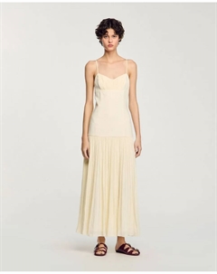 Длинное плиссированное платье, цвет Crudo Sandro