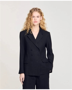 Женский двубортный пиджак, черный Sandro